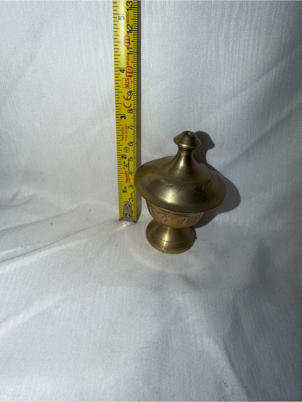 Vintage Etched Brass 3-Piece Coffee Set - Picture 6 of 16